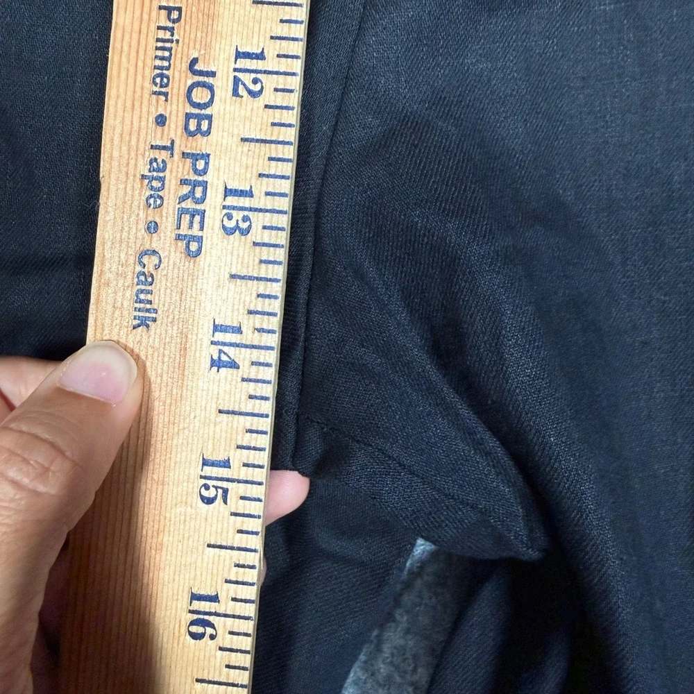 New Banana Republic Plus Size 18 Wide Leg Pants Black Linen Cotton Blend Stretch
